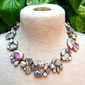 J. Crew Brulee Blush Tone Wreath Statement Necklace, HTF